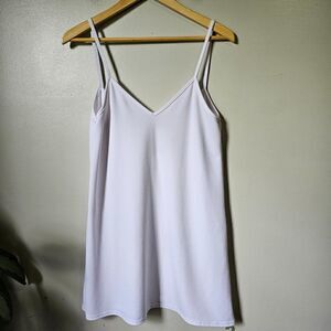 EUC PRETTY LITTLE THING WHITE V NECK TANK SHORT DRESS SIZE 6 US / SMALL